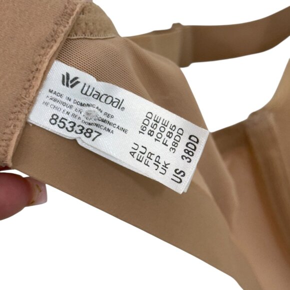 Wacoal Women Tshirt Bra Beige Underwire Full Coverage SZ 38DD Ultimate Comfort - Picture 5 of 12